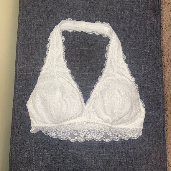 White Lace Halter Bralette - Picture 1 of 3